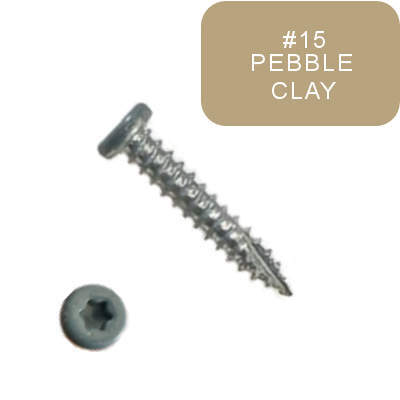 P1210P5T061215 #6-18 X 3/4 Self-Piercing Screws, Reduced Pancake, 6-lobe(T10), Type 17, Ceramic Wh, Pebble Clay