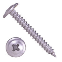 12S5MTP0816 #8-15 X 1 Self-Piercing Screws, Modified Truss Head Phillips, Type 17 Point, 305 Stainless, Plain