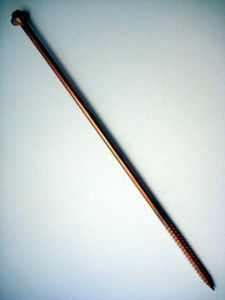 11MCH4U12C8 #12-11 X 8 Self-Piercing Screws, 1/4" Tall IHWH Wide Unslt, Fillet, 4" Thrd, 410 SS Copper Pltd