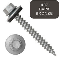 P1011N5U093207 9 X 2" Self-Piercing Screws, 1/4" Tall IHWH Unsl, Fillet, Sealing Wash, Cer Silver 1000Hr-Dk Bronze