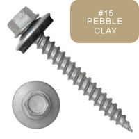 P1011N5U093215 9 X 2" Self-Piercing Screws, 1/4" Tall IHWH Unsl, Fil, Sealing Wash, Cer Silver 1000Hr, Pebble Clay