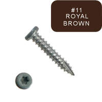 P1210P5T061211 #6-18 X 3/4 Self-Piercing Screws, Reduced Pancake, 6-lobe(T10), Type 17, Ceramic Wh, Royal Brn