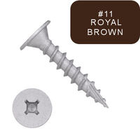 P1211WAQ101811 10-9 X 1 1/8" Self-Piercing Screws, Wafer Phil/Square T17 Steel Ceramic Silver 1000Hr, Royal Brn