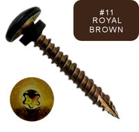 #10-16 X 1-1/2 Self-Piercing Screws, Truss 6-Lobe, Seal Washer, Hi-Lo, Type 17, Yel Znc Royal Brown