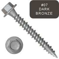 P1411H4U101607 #10-16 X 1 Self-Piercing Screws, 1/4" Tall IHWH Wide Unsl, Fillet, Hi-Lo, T17, Cer Silver, Dk Bronze