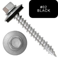 P1411N5U103202 #10-16 X 2 Self-Piercing Screw, 1/4" Tall IHWH Wide Usl, Fil, Seal, HiLo, T17, Cer Silv, Black