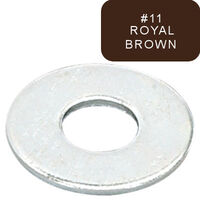 PWFU001011 3/16" USS Flat Washers, Carbon Steel, Zinc Plated, One Side Painted Royal Brown