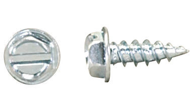 1000H1S0808 #8-15 X 1/2 Self-Piercing Screws, 1/4" IHWH Slotted, Steel Zinc Plated