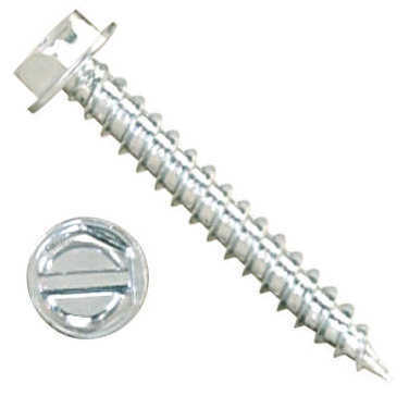 P1000H1S082025 8 X 1 1/4" Self-Piercing Screws, 1/4" IHWH Sl Steel Zinc Plated Herringbone