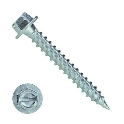 1000H4S1020 #10-12 X 1-1/4 Self-Piercing Screws, 1/4" Tall IHWH Wide Washer Slotted, Fillet, Steel Zinc Plated