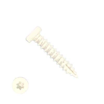 1210P5T0612 #6-18 X 3/4 Self-Piercing Screws, Reduced Pancake, 6-lobe(T10), Type 17, Ceramic White