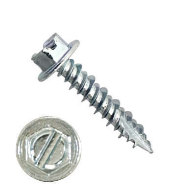 1400H3S1016 #10-16 X 1 Self-Piercing Screws, 1/4" IHWH Wide Slot, Fillet, Hi-Lo, T-17 Pt, Steel Zinc Plated