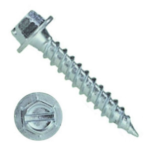 1000H4S1224 #12-11 X 1-1/2 Self-Piercing Screws, 1/4" Tall IHWH Wide Washer Slotted, Fillet, Steel Zinc Plated