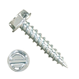 1000H6S1016 #10-12 X 1 Self-Piercing Screws, 5/16" IHWH Slotted, Steel Zinc Plated
