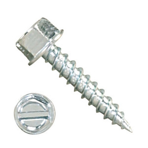 1000H7S1032 #10-12 X 2 Self-Piercing Screws, 5/16" Tall IHWH Slotted, Steel Zinc Plated