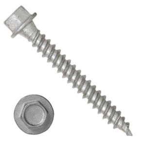 1011H5U0940 #9-15 X 2-1/2 Self-Piercing Screws, 1/4" Tall IHWH Unslotted, Fillet, Steel Ceramic Silver 1000 Hr