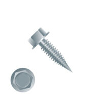 1500H7U1012 #10-24 X 3/4 Self-Piercing Screws, 5/16" Tall IHWH Unsl, Single Lead, Fine Thread, Steel Zinc Plated
