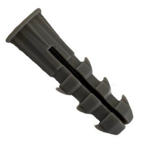 APR1416GY 1/4" X 1" Plastic Ribbed Anchor Gray